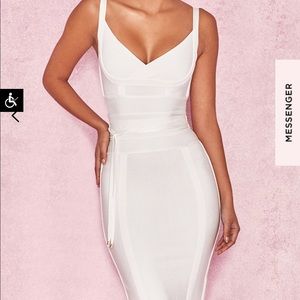 HOUSE OF CB WHITE BANDAGE DRESS SIZE XS
